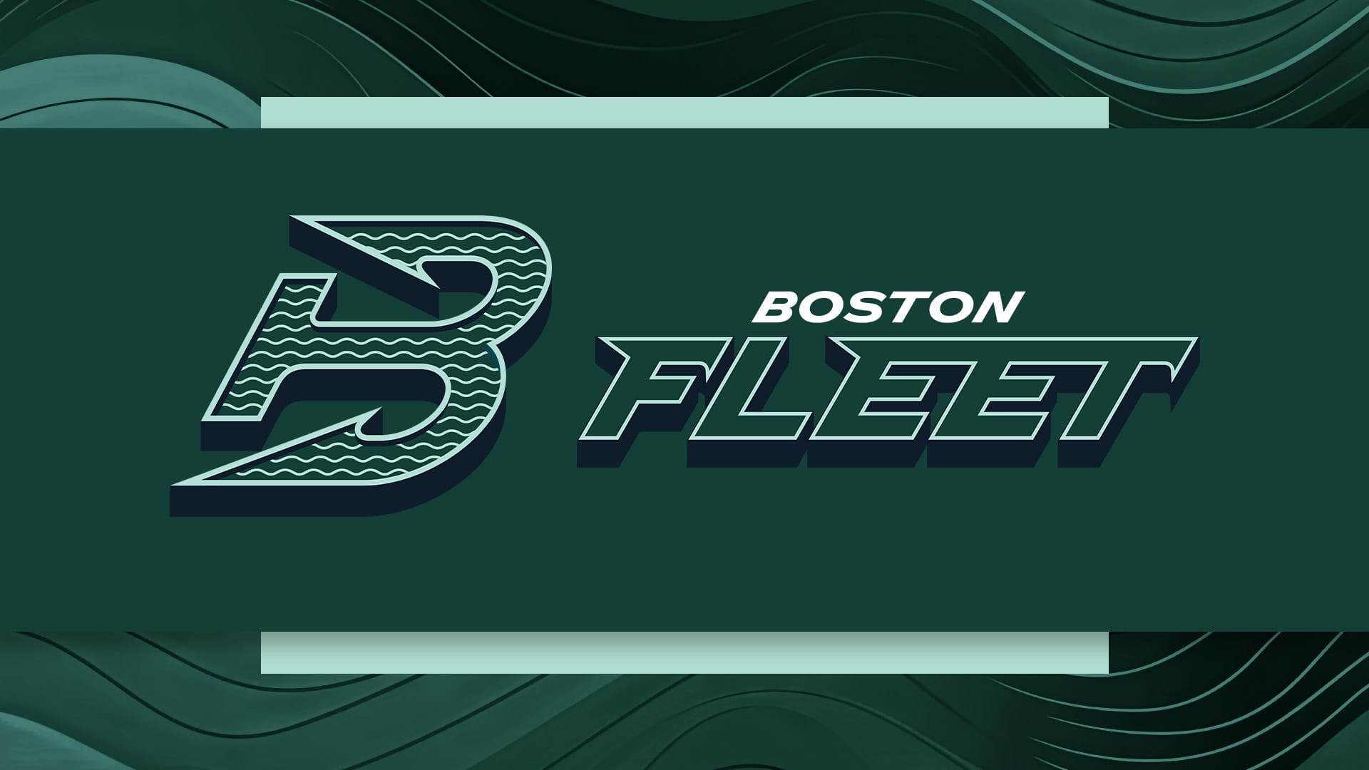 Boston Fleet wordmark and logo on dark green background