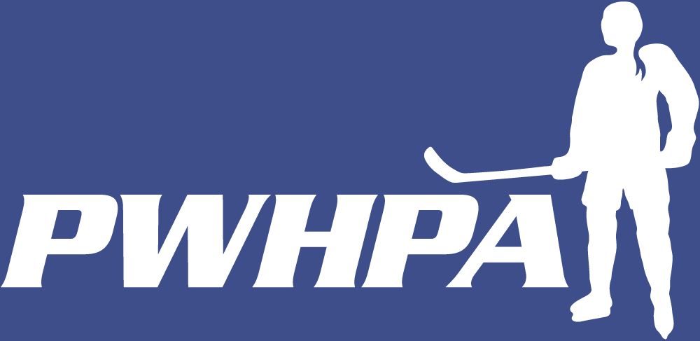 An image of the logo for the Professional Women's Hockey Player Association with a blue-purple background.
