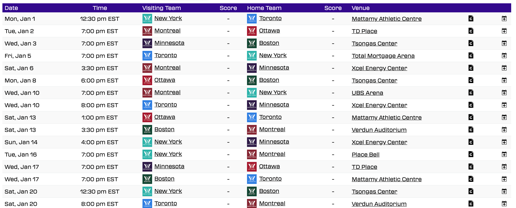 PWHL Releases 72 Game Schedule For 2024 Season