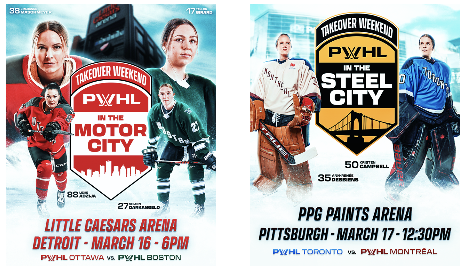 PWHL Announces "Takeover Weekend"